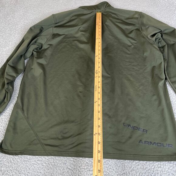 Under Armour Shirt Mens Large Green Loose 1/4 Zip Pullover Long Sleeve Sweater - Picture 6 of 10